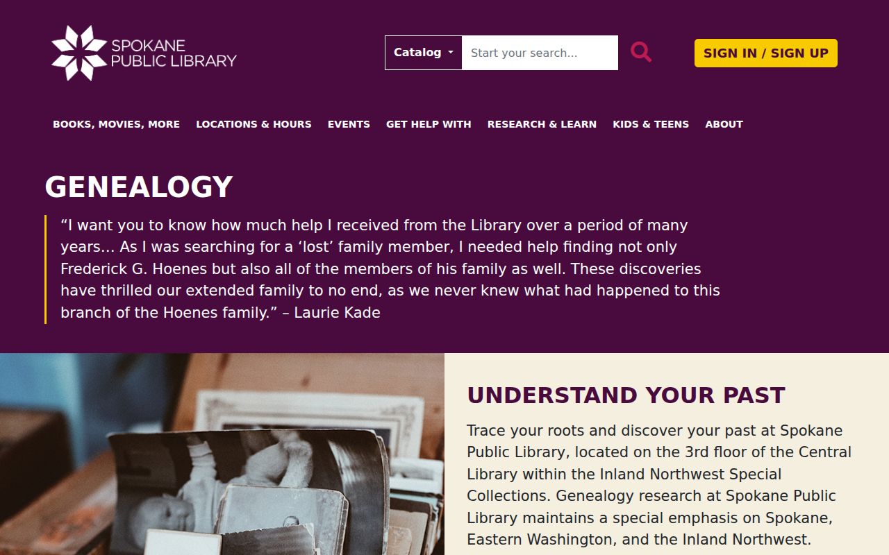 Spokane County residents directory library genealogy collection