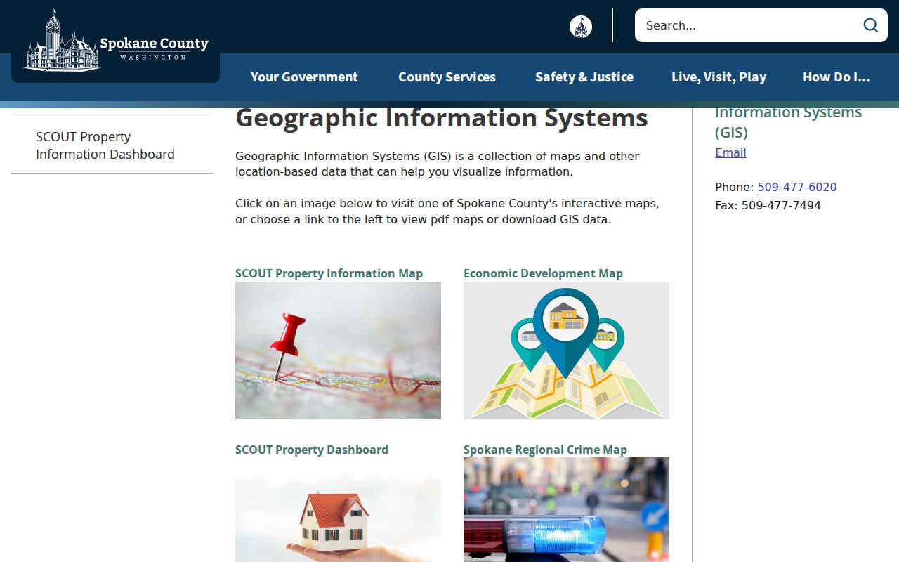 Spokane County residents directory GIS geography tools